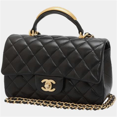 chanel lambskin bag iron purseforum|Chanel mini flap bag with top handle.